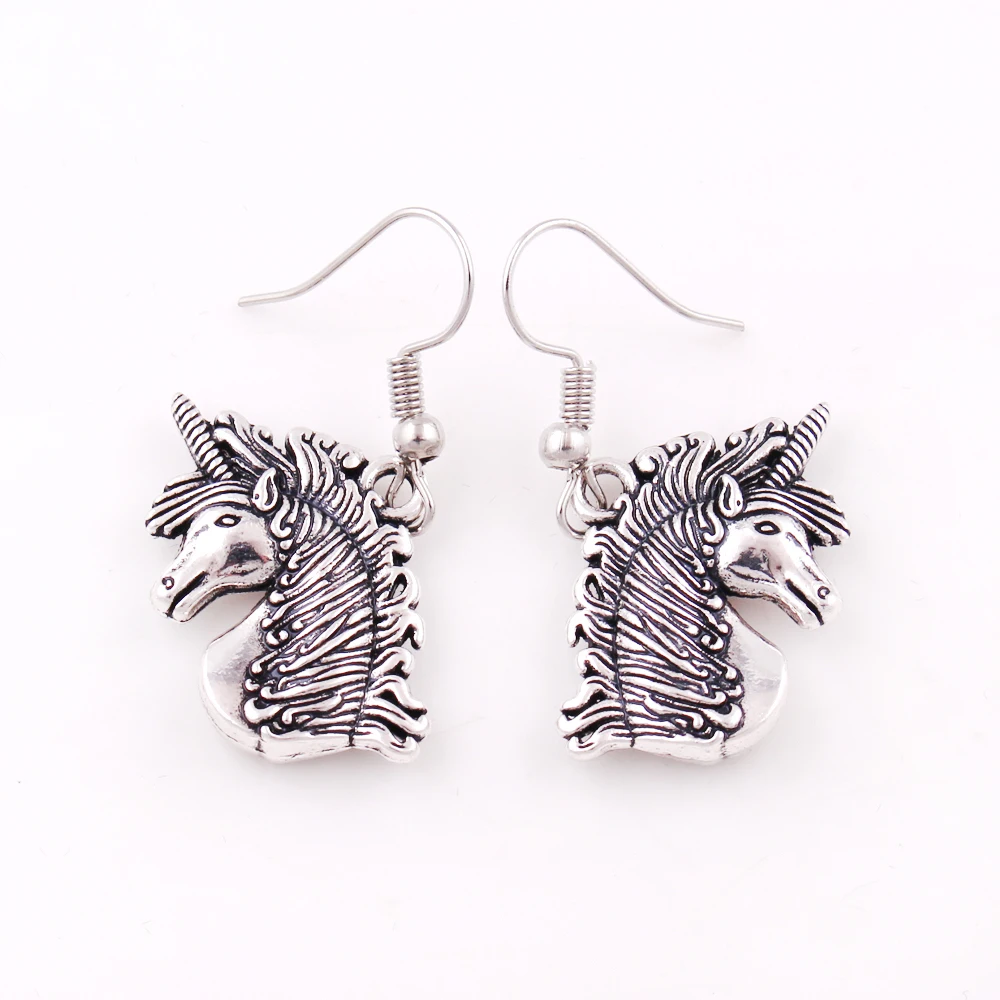 E337 Trade Assurance Antique Silver 3D Unicorn Pendant Medieval Mythical Animal Unicorn Magic Love Amulet Women's Earrings, As picture
E337 Trade Assurance Antique Silver 3D Unicorn Pendant Medieval Mythical Animal Unicorn Magic Love Amulet Women's Earrings, As picture