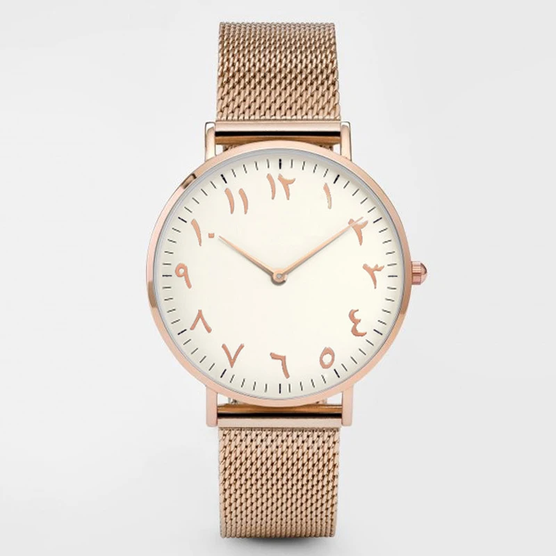 

Arabic Numbers Women Watches Fashion Casual Unitsex Watch Quartz Wristwatch Male Clock