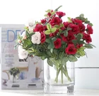 Artificial flowers 5 heads single silk minirose