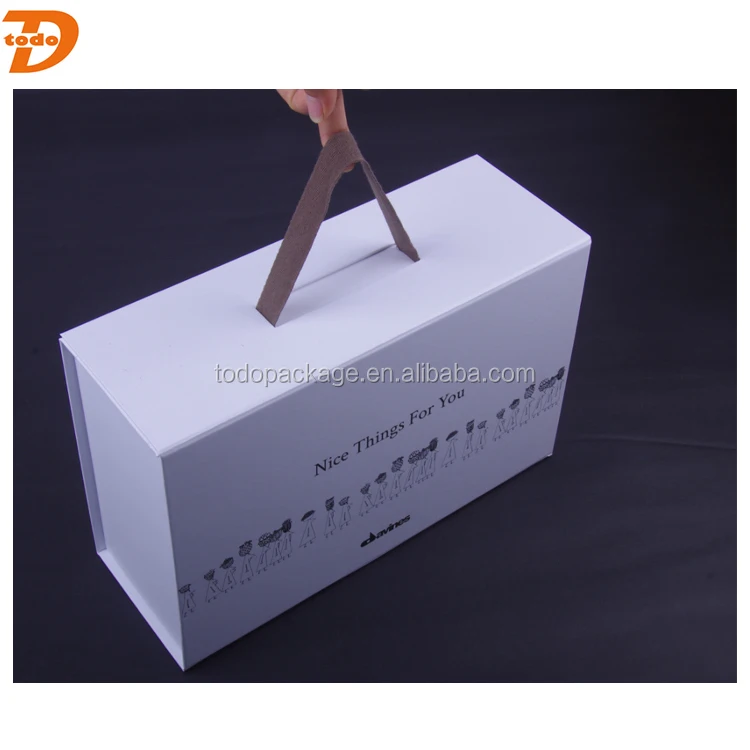luxury gift box/clothing packaging box with ribbon closure