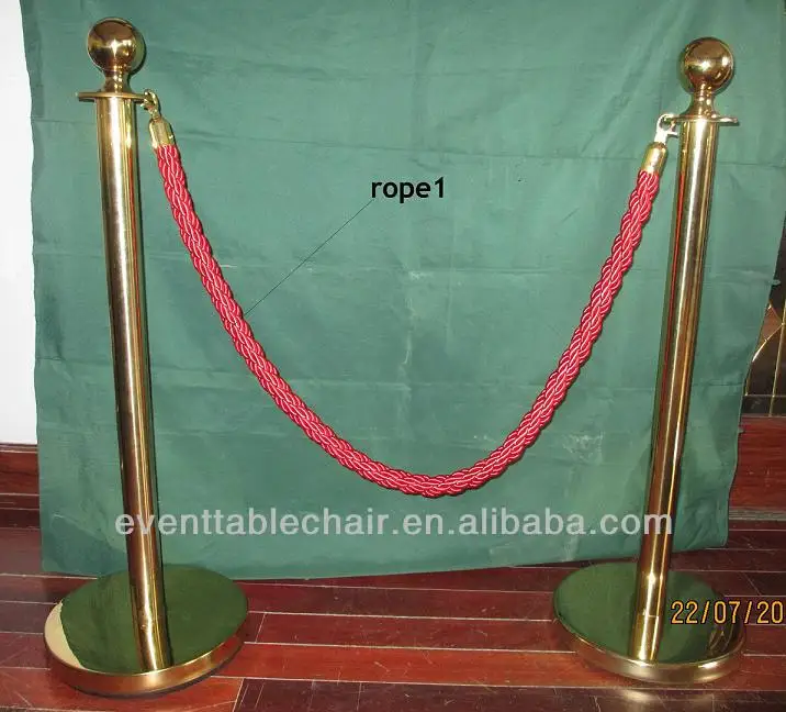 banquet hand railing Stanchions Chrome railing with Red ropes