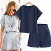high quality korea fat women clothes drop ship two-piece set sexy China garments ladies clothing factory