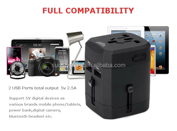 us uk eu au universal international travel power plug adapter