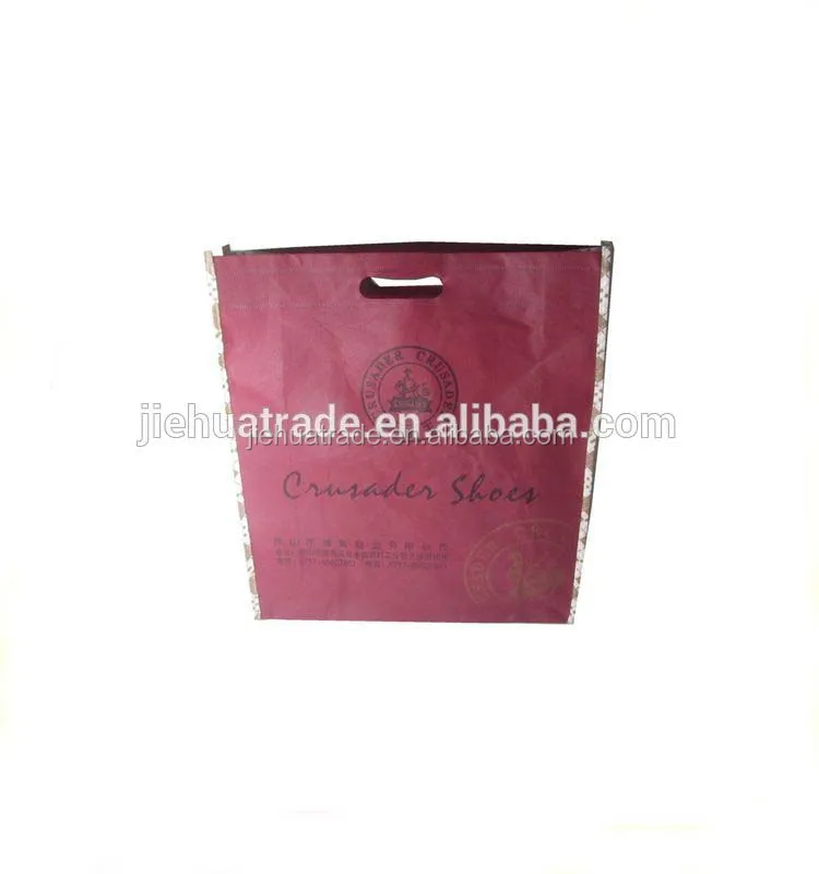 Non woven foldable shopping bag High quality Red tote PP soft loop handle bag