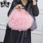 most popular long hair handbag fuzzy fur autumn tibet fur shoulder bags mongolian lamb skin fur hand bag
