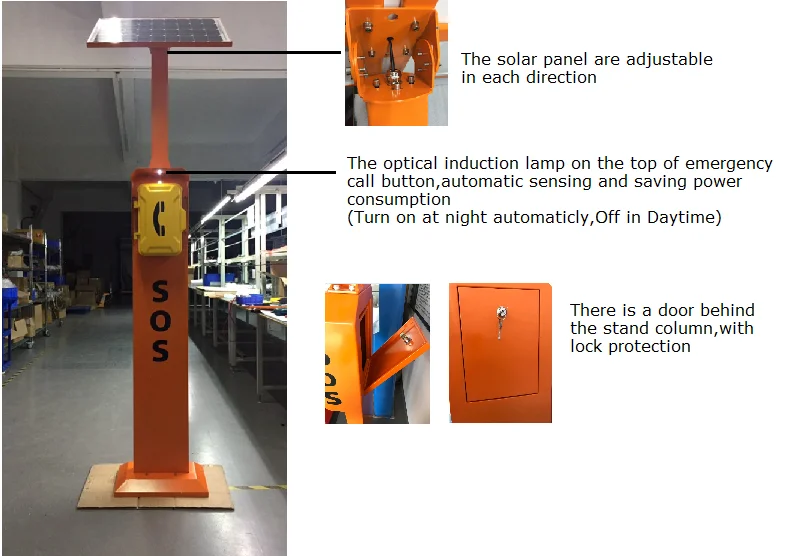 roadside sip emergency call boxes with solar powered,gsm/3g high