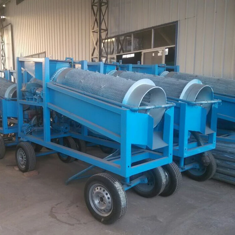 Portable Mobile Gold Trommel Wash Plant With Gold Sluice Box For Sale