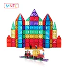 Custom creative magnetic building tiles safe ABS plastic block building toys for kids over 3 years old 128pcs