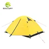 PU Coating Sunproof Fiberglass Pole Portable Yellow Easy Folding Tourist Travel Lightweight Bestway Camping Tent
