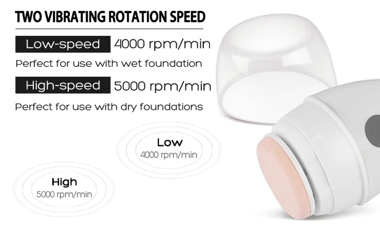 Sonic Vibrating Electric Powder Puff ABS Plastic For Flawless Makeup