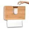 wall mount bamboo toilet paper dispenser holder paper towel storage dispenser