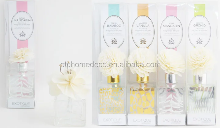 EC001C white orchid fragrance diffuser with solar flower