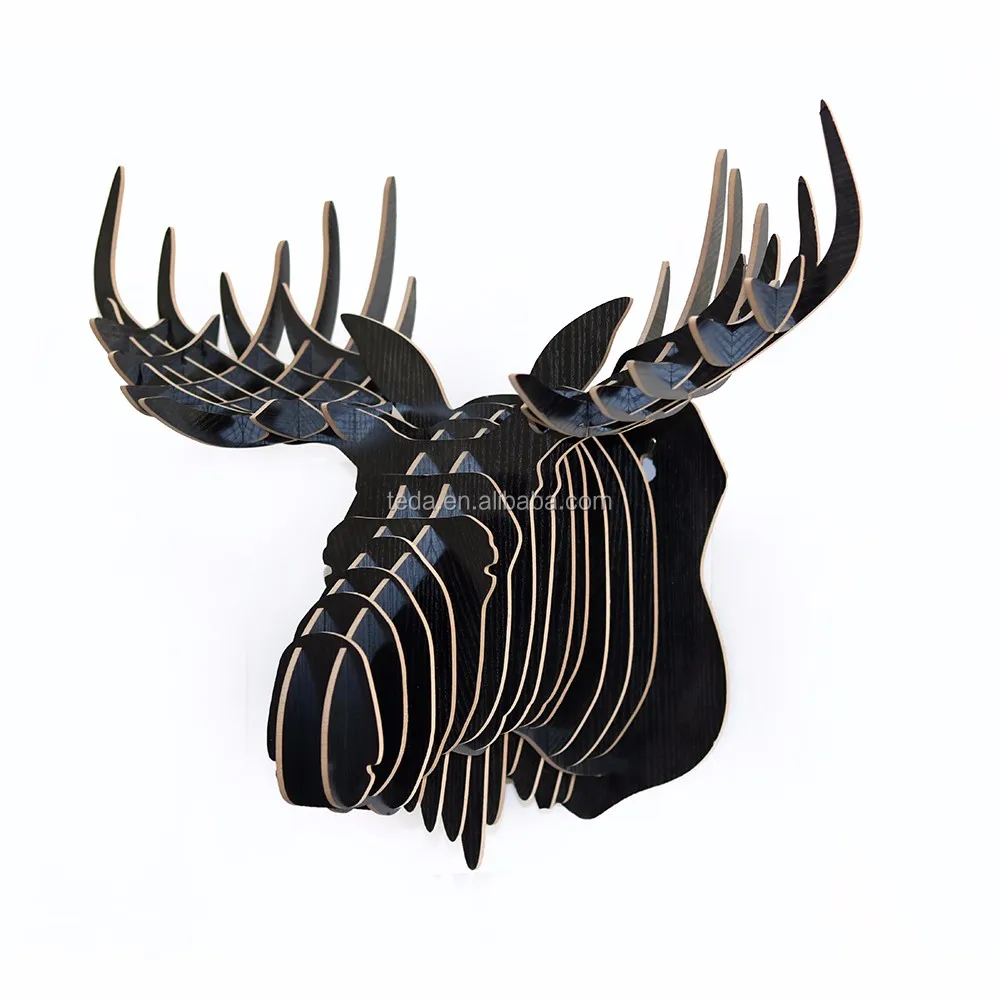DIY 3D Wood Animal Head Assembly Puzzle Art Model Toy Home Decor,horse