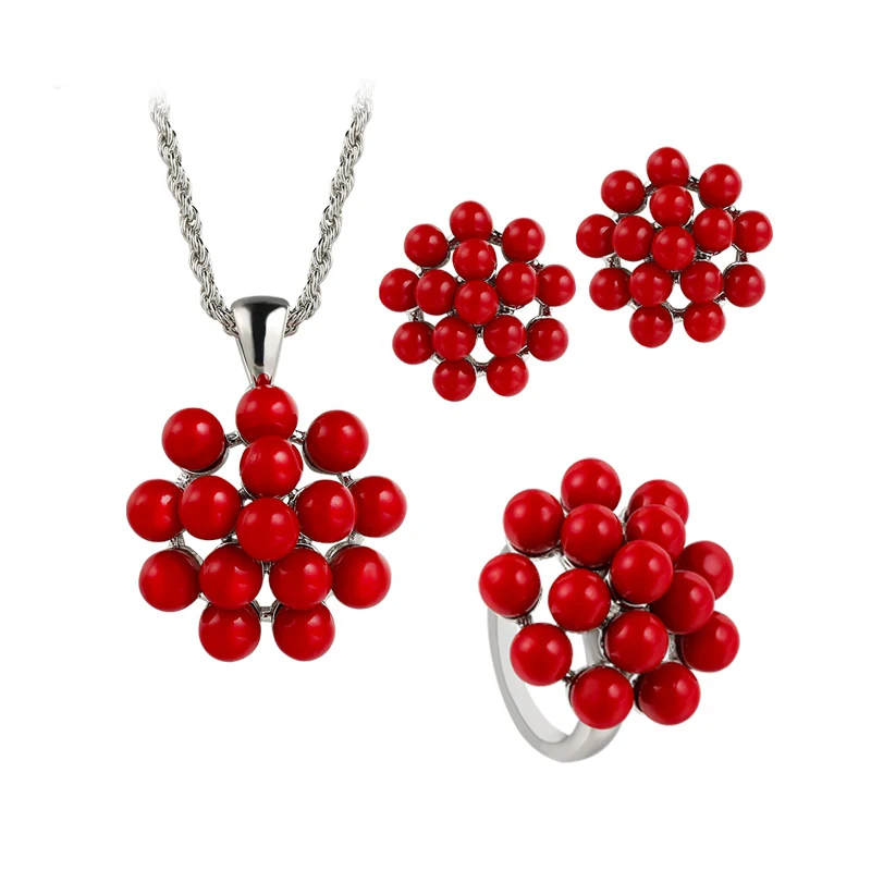 2018 new design elegant pendant pearl necklace earring ring jewelry sets wedding jewelry sets, White
2018 new design elegant pendant pearl necklace earring ring jewelry sets wedding jewelry sets, White