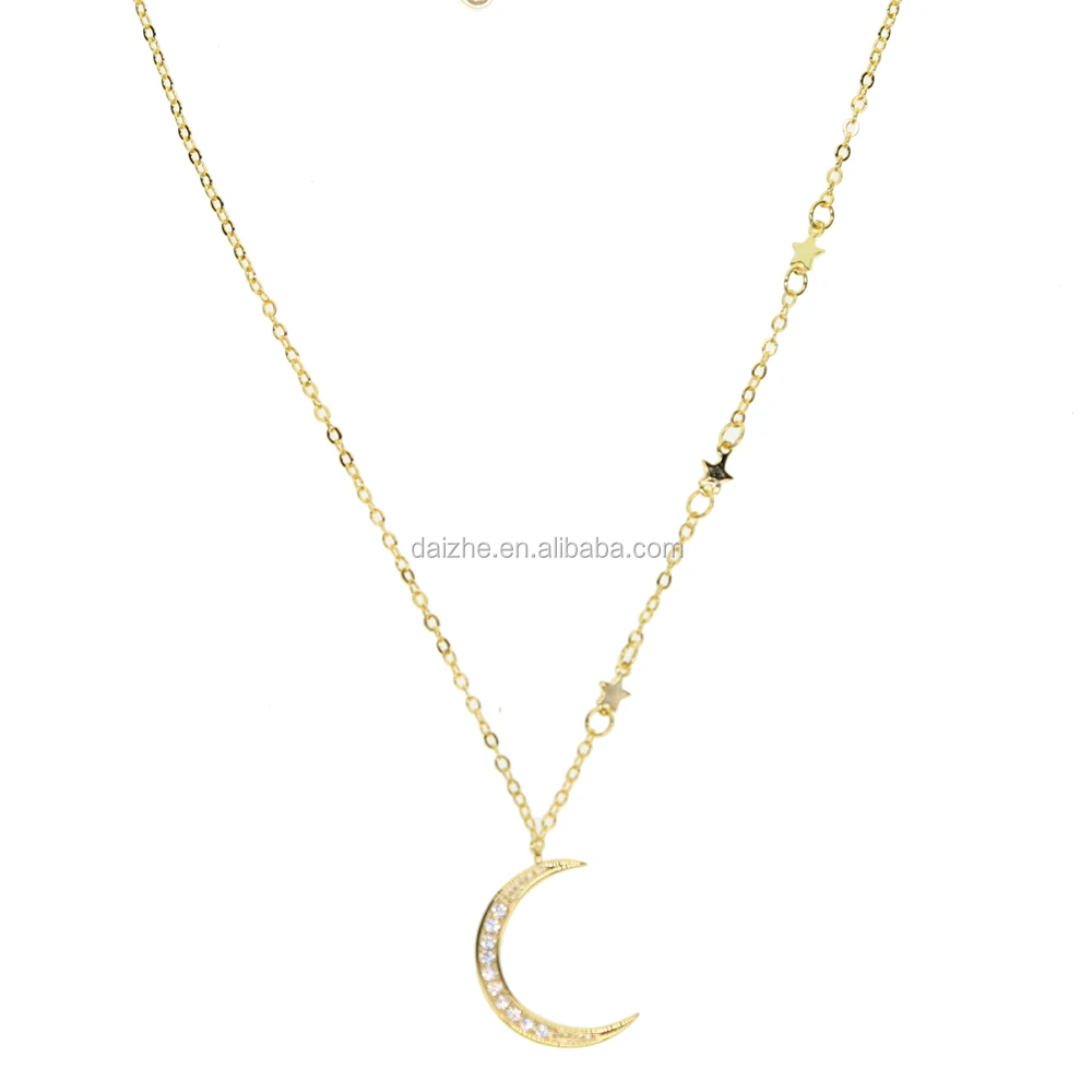 Long chain necklace with gold star charm connector cz paved moon charm pendant necklace for women party gift, Black
Long chain necklace with gold star charm connector cz paved moon charm pendant necklace for women party gift, Black