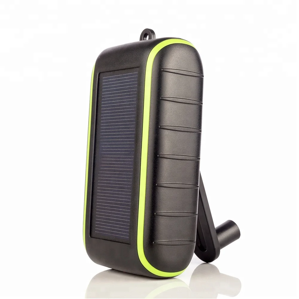 Hand crank 8000mah battery charger solar portable power bank with dual USB and LED light
Hand crank 8000mah battery charger solar portable power bank with dual USB and LED light