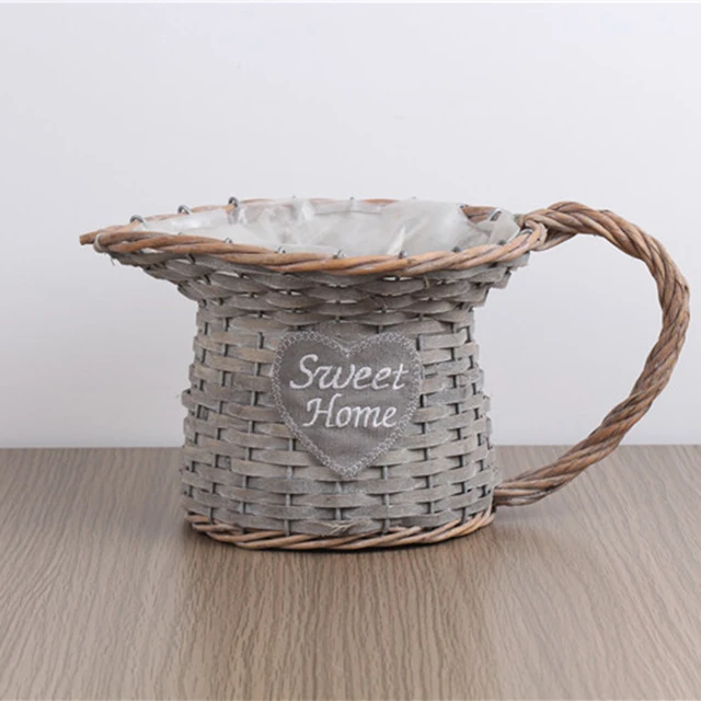 chinese hand weave rattan wicker wine basket