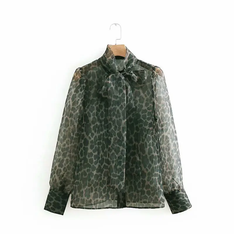 Western style lace up leopard print blouse good quality long sleeve ladies chiffon shirt
Western style lace up leopard print blouse good quality long sleeve ladies chiffon shirt