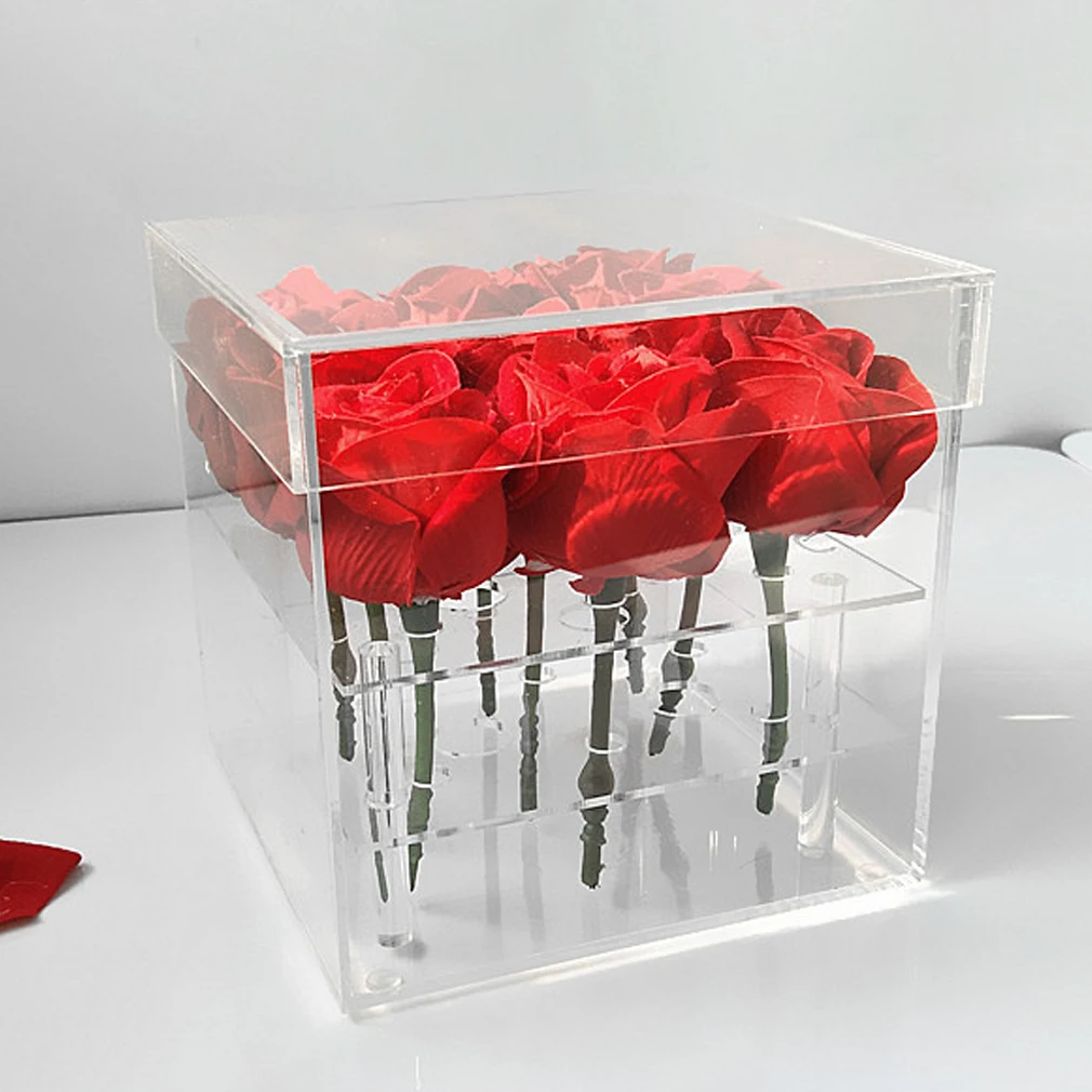 Acrylic Rose Flower Display Storage Box Makeup Organizer Cosmetic Holder Flower Gift Case With Cover acrylic boxes for flowers
Acrylic Rose Flower Display Storage Box Makeup Organizer Cosmetic Holder Flower Gift Case With Cover acrylic boxes for flowers