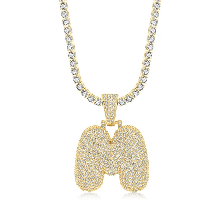 HipHop Bling Jewelry Custom Gold Zircon Full Crystal Zircon Letter Necklace, Gold/silver
HipHop Bling Jewelry Custom Gold Zircon Full Crystal Zircon Letter Necklace, Gold/silver