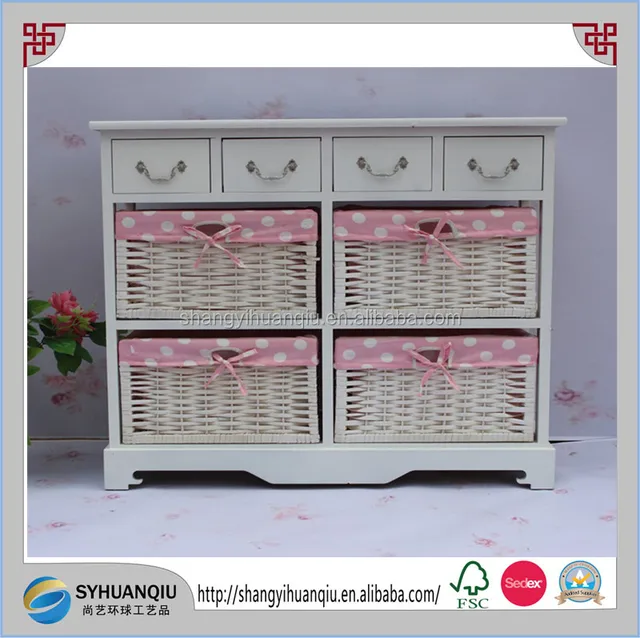 shabby chic painted storage chest wicker basket storage painted