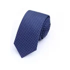 Good quality skinny 100% silk fabric navy blue tie