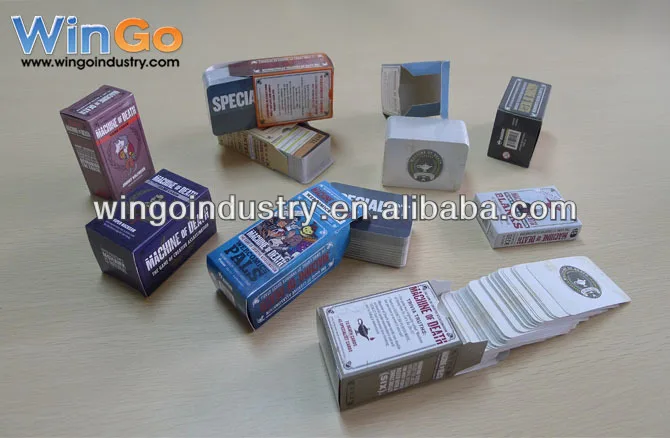 custom made cardboard paper tuck box/folding box for game cards