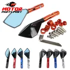 CNC Aluminum 8/10mm Motorcycle RearView Mirrors For Universal Accessories