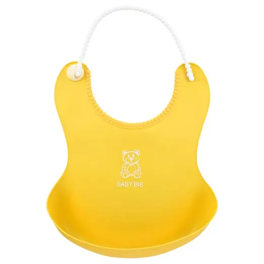 Easily Wipes Clean Food Trade Soft Waterproof Silicone Baby Bib