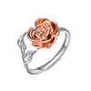 New Style Rose Flower Copper Ring for Women Adjustable Wrap Open Ring
