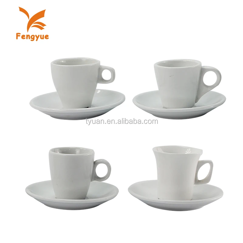 180ml white custom bulk porcelain tea cups and saucers for logo printed