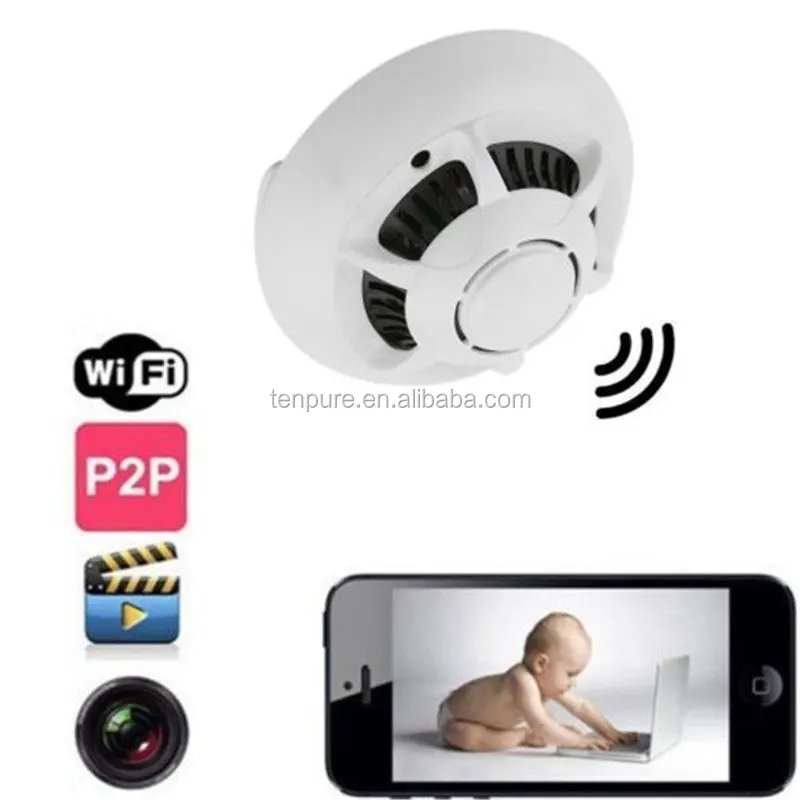 1080P Smoke Detector Camera For Nanny Cam Baby Monitor CCTV DVR Spy Camera Hidden with Fire Alarm Spy Camera Smoke Detector
