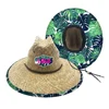 Palm Leaf Printed Underbrim Sun Straw Australian Bush Hat