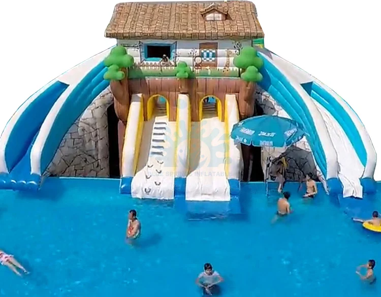 water slide above ground pool