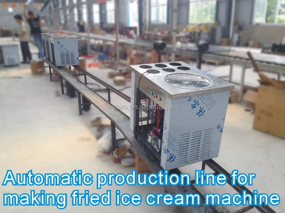 2016フローズンヨーグルトフルーツインスタントアイスクリームロール機でリアル果物でタイ仕入れ・メーカー・工場