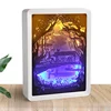 High quality best price Square Plastic Led Shadow Box 3D Wall Art Photo Frame Paper Cut Light
