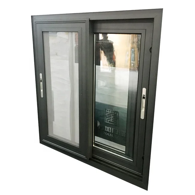 Heat sound insulation aluminum windows sliding double glass window internal anti mosquito screen glass aluminium sliding window