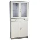 Pretty design glass steel file cabinet with two drawer
