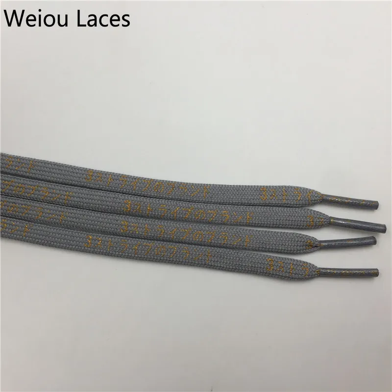 Weiou Fashion Heavy Duty Flat Printed Gold Japanese Katakana Letter Silk Print Shoelaces Black White Grey, 3 colors available,support customized color
Weiou Fashion Heavy Duty Flat Printed Gold Japanese Katakana Letter Silk Print Shoelaces Black White Grey, 3 colors available,support customized color