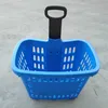 45L Plastic Luxury Two Wheeled Shopping Basket with Telescopic Handle