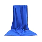 High Quality Solid Plain Blue Color Long Viscose 100% Bamboo Fiber Scarf for Woman