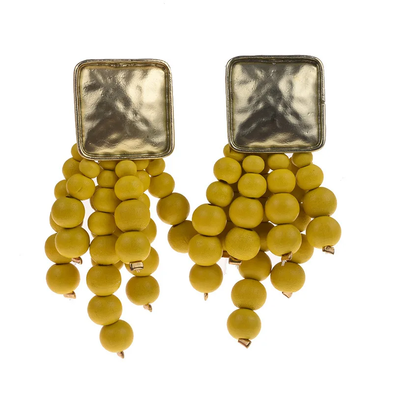 QLER-195016 New Fashion Boho Earrings with Round Wood Beaded Tassel Earrings for Women, 6colors
QLER-195016 New Fashion Boho Earrings with Round Wood Beaded Tassel Earrings for Women, 6colors