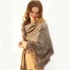Good looking houndstooth plaids ladies winter shawl WOOL scarf