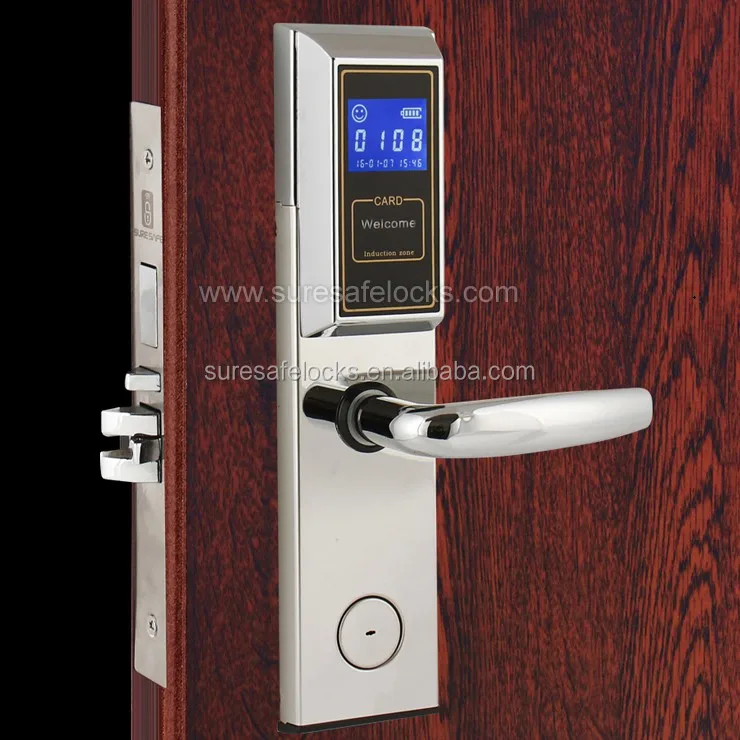 2018 newest room number display wireless online hotel door card lock