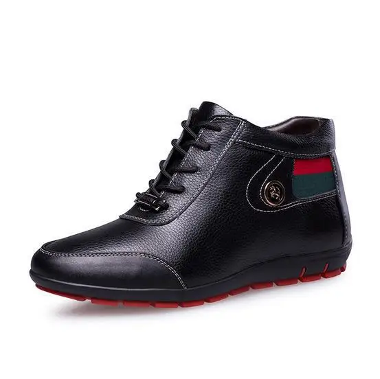 2015 men's high warm leather Leisure shoes sneakers shoes With the help recreational leather plus size 37-47shoes
