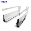 Bottom Mounted Soft Close Drawer Slide White Metal Drawer Side Kitchen Cabinet Drawer Box Slide