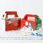 Christmas Red Pudding Bottle Cupcake Muffin Cake Box Bakery Gift Packing Boxes Party Supply Favors