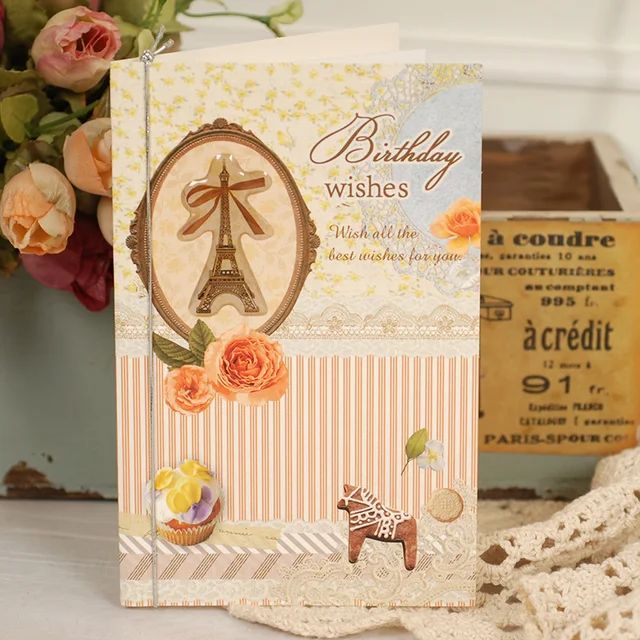 luxury paper quilling birthday gift card