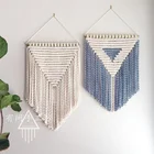 Home Decor QJMAX Wholesales Amazon Hot Sales Home Decor Art Woven Cotton Rope Tapestry Wall Hanging Macrame
