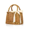 Wholesale fashion square mini bucket straw bag Indonesia Bali beach woven rattan handbag